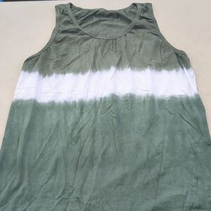 Element Green and White Tie-Dye Tank Top